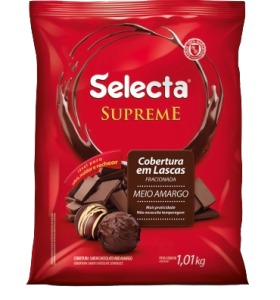 Selecta Supreme Cobertura em Lascas Sabor Chocolate Meio Amargo 1,01Kg