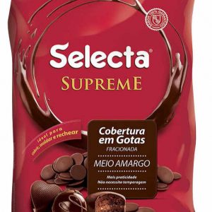 Selecta Supreme Cobertura em Gotas Chocolate Meio Amargo 1,01Kg
