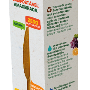 Caixa Box – Faca Compostável amadeirada – 20und